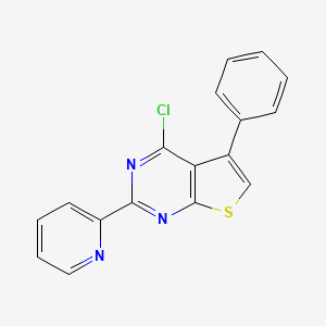 molecular formula C17H10ClN3S B6144023 2-{4-chloro-5-phenylthieno[2,3-d]pyrimidin-2-yl}pyridine CAS No. 851176-08-4