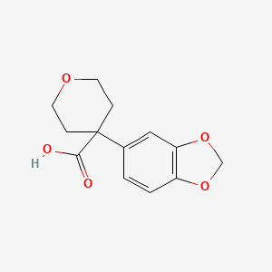 molecular formula C13H14O5 B6144091 4-(1,3-dioxaindan-5-yl)oxane-4-carboxylic acid CAS No. 1152567-78-6