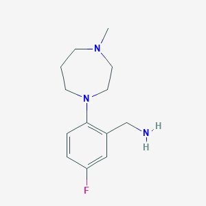 1-[5-fluoro-2-(4-methyl-1,4-diazepan-1-yl)phenyl]methanamine