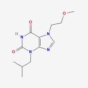 molecular formula C12H18N4O3 B6144194 7-(2-methoxyethyl)-3-(2-methylpropyl)-2,3,6,7-tetrahydro-1H-purine-2,6-dione CAS No. 730949-82-3