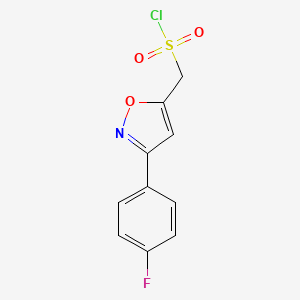 molecular formula C10H7ClFNO3S B6144362 [3-(4-fluorophenyl)-1,2-oxazol-5-yl]methanesulfonyl chloride CAS No. 1087792-33-3