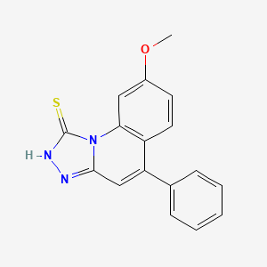8-methoxy-5-phenyl-[1,2,4]triazolo[4,3-a]quinoline-1-thiol