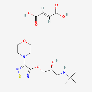 molecular formula C17H28N4O7S B6144454 (2R)-1-(tert-butylamino)-3-{[4-(morpholin-4-yl)-1,2,5-thiadiazol-3-yl]oxy}propan-2-ol, but-2-enedioic acid CAS No. 1214981-81-3
