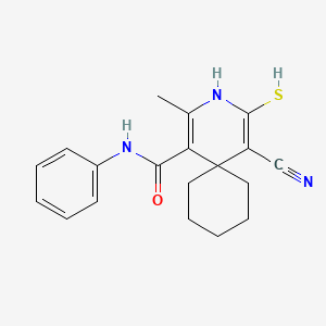 5-cyano-2-methyl-N-phenyl-4-sulfanyl-3-azaspiro[5.5]undeca-1,4-diene-1-carboxamide