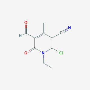 molecular formula C10H9ClN2O2 B6144569 2-chloro-1-ethyl-5-formyl-4-methyl-6-oxo-1,6-dihydropyridine-3-carbonitrile CAS No. 847761-46-0