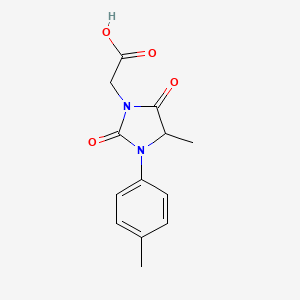 2-[4-methyl-3-(4-methylphenyl)-2,5-dioxoimidazolidin-1-yl]acetic acid