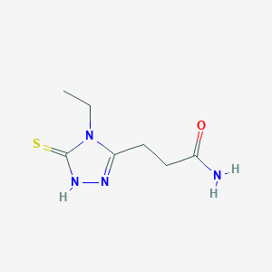 molecular formula C7H12N4OS B6144588 3-(4-ethyl-5-sulfanyl-4H-1,2,4-triazol-3-yl)propanamide CAS No. 854137-56-7