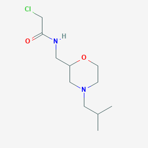 molecular formula C11H21ClN2O2 B6144607 2-chloro-N-{[4-(2-methylpropyl)morpholin-2-yl]methyl}acetamide CAS No. 848369-66-4