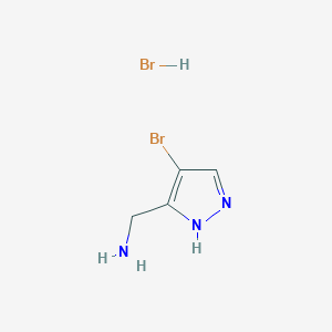 molecular formula C4H7Br2N3 B6144654 (4-bromo-1H-pyrazol-5-yl)methanamine hydrobromide CAS No. 2633727-39-4
