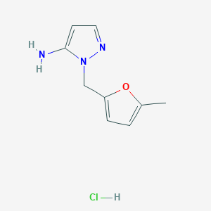 molecular formula C9H12ClN3O B6144665 2-[(5-methylfuran-2-yl)methyl]-2,3-dihydro-1H-pyrazol-3-imine hydrochloride CAS No. 1955505-95-9