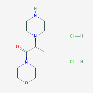molecular formula C11H23Cl2N3O2 B6144671 1-(morpholin-4-yl)-2-(piperazin-1-yl)propan-1-one dihydrochloride CAS No. 1258639-36-9