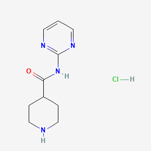 molecular formula C10H15ClN4O B6144694 N-(pyrimidin-2-yl)piperidine-4-carboxamide hydrochloride CAS No. 1303889-65-7