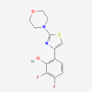 molecular formula C13H12F2N2O2S B6147179 2,3-difluoro-6-[2-(morpholin-4-yl)-1,3-thiazol-4-yl]phenol CAS No. 1621375-40-3