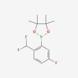 molecular formula C13H16BF3O2 B6148576 2-[2-(二氟甲基)-5-氟苯基]-4,4,5,5-四甲基-1,3,2-二氧杂硼环丙烷 CAS No. 2241742-43-6