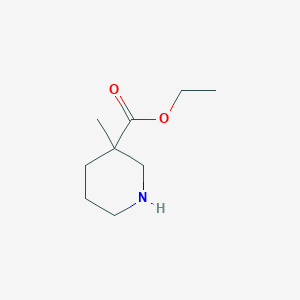 molecular formula C9H17NO2 B061487 Ethyl 3-methylpiperidine-3-carboxylate CAS No. 170843-43-3