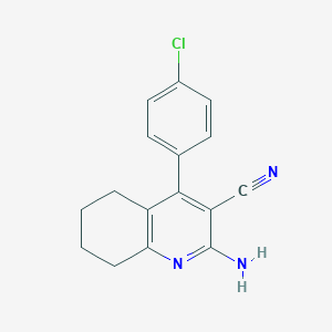 molecular formula C16H14ClN3 B061503 2-Amino-4-(4-chlorophenyl)-5,6,7,8-tetrahydroquinoline-3-carbonitrile CAS No. 164026-59-9