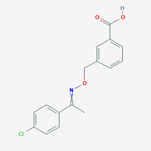 molecular formula C16H14ClNO3 B061528 3-[[1-(4-Chlorophenyl)ethylideneamino]oxymethyl]benzoic acid CAS No. 175203-33-5