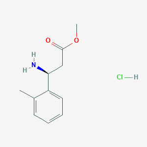 molecular formula C11H16ClNO2 B6156339 methyl (3S)-3-amino-3-(2-methylphenyl)propanoate hydrochloride CAS No. 1245606-66-9