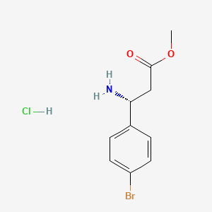 molecular formula C10H13BrClNO2 B6156343 methyl (3R)-3-amino-3-(4-bromophenyl)propanoate hydrochloride CAS No. 845908-98-7