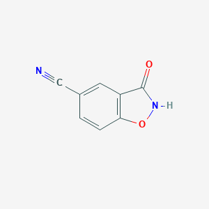 molecular formula C8H4N2O2 B061569 3-Oxo-2,3-dihydrobenzo[d]isoxazole-5-carbonitrile CAS No. 162035-85-0
