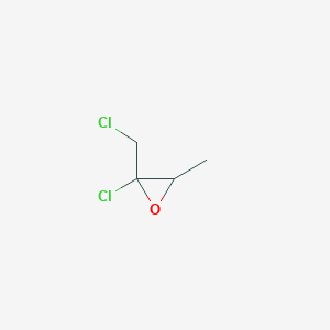 molecular formula C4H6Cl2O B061579 2-Chloro-2-(chloromethyl)-3-methyloxirane CAS No. 187399-76-4