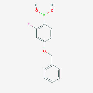 molecular formula C13H12BFO3 B061584 4-Benzyloxy-2-fluorophenylboronic acid CAS No. 166744-78-1