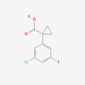 molecular formula C10H8ClFO2 B6159130 1-(3-chloro-5-fluorophenyl)cyclopropane-1-carboxylic acid CAS No. 1314737-37-5