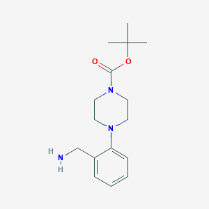 molecular formula C16H25N3O2 B061593 Tert-butyl 4-[2-(aminomethyl)phenyl]piperazine-1-carboxylate CAS No. 174855-53-9