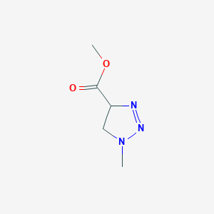 molecular formula C5H9N3O2 B061594 methyl 1-methyl-4,5-dihydro-1H-1,2,3-triazole-4-carboxylate CAS No. 177490-39-0