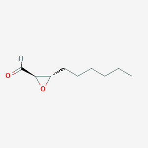 molecular formula C9H16O2 B061612 (2R,3S)-3-Hexyloxirane-2-carbaldehyde CAS No. 163748-80-9
