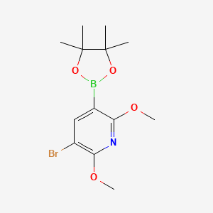 molecular formula C13H19BBrNO4 B6161953 3-bromo-2,6-dimethoxy-5-(4,4,5,5-tetramethyl-1,3,2-dioxaborolan-2-yl)pyridine CAS No. 2121511-88-2