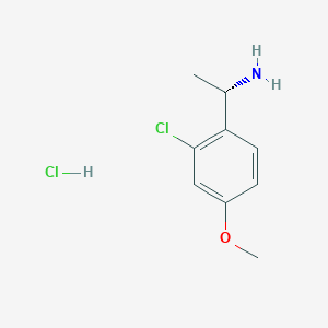 molecular formula C9H13Cl2NO B6163905 (1S)-1-(2-chloro-4-methoxyphenyl)ethan-1-amine hydrochloride CAS No. 2241594-14-7