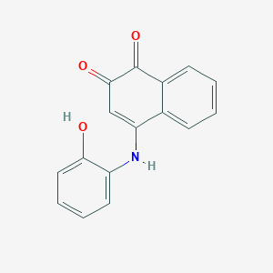 molecular formula C16H11NO3 B061641 4-(2-Hydroxyanilino)-1,2-dihydronaphthalene-1,2-dione CAS No. 175136-53-5