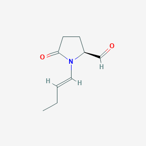 molecular formula C9H13NO2 B061653 (S,E)-1-(But-1-en-1-yl)-5-oxopyrrolidine-2-carbaldehyde CAS No. 160024-28-2