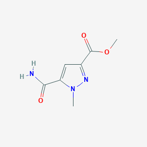 molecular formula C7H9N3O3 B6166651 methyl 5-carbamoyl-1-methyl-1H-pyrazole-3-carboxylate CAS No. 203792-50-1