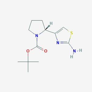 molecular formula C12H19N3O2S B6167063 叔丁基(2R)-2-(2-氨基-1,3-噻唑-4-基)吡咯烷-1-羧酸盐 CAS No. 871716-68-6