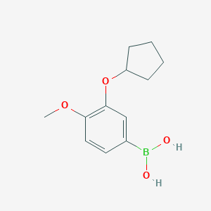molecular formula C12H17BO4 B061680 (3-(环戊氧基)-4-甲氧基苯基)硼酸 CAS No. 159613-21-5