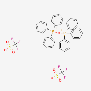 molecular formula C38H30F6O7P2S2 B6168943 triphenyl[(triphenylphosphaniumyl)oxy]phosphanium ditrifluoromethanesulfonate CAS No. 72450-51-2