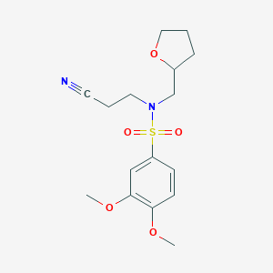 molecular formula C16H22N2O5S B061693 N-(2-cyanoethyl)-3,4-dimethoxy-N-(oxolan-2-ylmethyl)benzenesulfonamide CAS No. 185299-49-4
