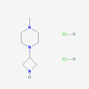 molecular formula C8H19Cl2N3 B061737 哌嗪，1-(3-氮杂环丁基)-4-甲基-，二盐酸盐 CAS No. 178311-93-8