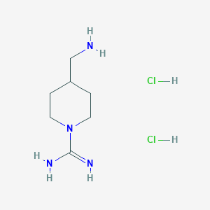 molecular formula C7H18Cl2N4 B061752 4-(aminomethyl)piperidine-1-carboximidamide Dihydrochloride CAS No. 162696-05-1