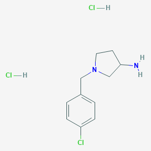 molecular formula C11H17Cl3N2 B061756 1-(4-Chloro-benzyl)-pyrrolidin-3-ylamine dihydrochloride CAS No. 169452-11-3
