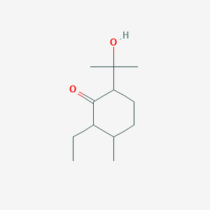 molecular formula C12H22O2 B061816 2-Ethyl-6-(2-hydroxypropan-2-yl)-3-methylcyclohexan-1-one CAS No. 165327-19-5
