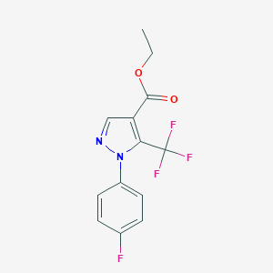 molecular formula C13H10F4N2O2 B061881 Ethyl 1-(4-fluorophenyl)-5-(trifluoromethyl)-1H-pyrazole-4-carboxylate CAS No. 175137-38-9