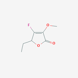 molecular formula C7H9FO3 B061908 2-ethyl-3-fluoro-4-methoxy-2H-furan-5-one CAS No. 195518-89-9