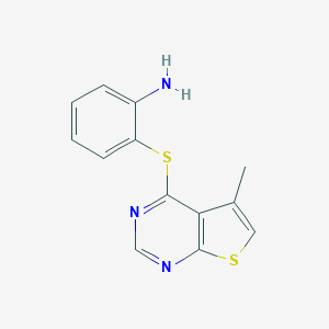 molecular formula C13H11N3S2 B061948 2-[(5-甲基噻吩并[2,3-D]嘧啶-4-基)硫]苯胺 CAS No. 175137-24-3