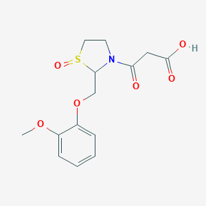 molecular formula C14H17NO6S B061962 2-((2-Methoxyphenoxy)methyl)-beta-oxo-3-thiazolidinepropanoic acid 1-oxide CAS No. 161364-64-3