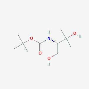 molecular formula C10H21NO4 B062048 Carbamic acid, [2-hydroxy-1-(hydroxymethyl)-2-methylpropyl]-, 1,1- CAS No. 182958-73-2