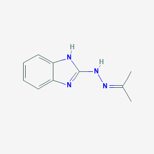 molecular formula C10H12N4 B062056 N-(propan-2-ylideneamino)-1H-benzimidazol-2-amine CAS No. 161035-86-5