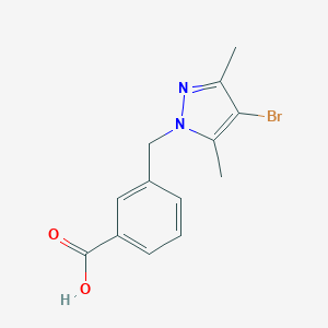 molecular formula C13H13BrN2O2 B062060 3-[(4-溴-3,5-二甲基-1H-吡唑-1-基)甲基]苯甲酸 CAS No. 175203-24-4